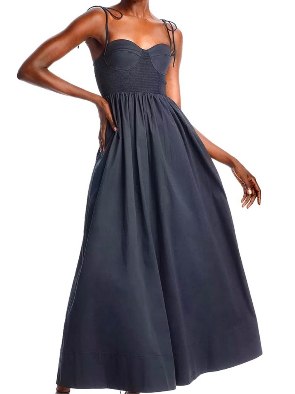 🌺🎉HP🎉🌺 NWT Staud Landry Maxi Dress Black - Picture 8 of 16